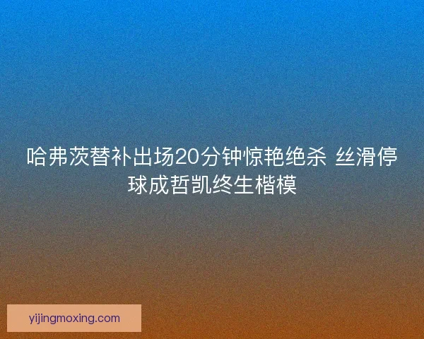 哈弗茨替补出场20分钟惊艳绝杀 丝滑停球成哲凯终生楷模